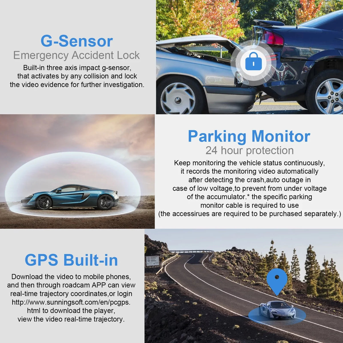 Cam Recording, Dash Wide Car Rear with WDR, Front Cam Loop Night Dash Camera, 4K Monitor, Angle Built-in GPS 2160P G-Sensor, Vision, Recorder Cars, WiFi & with 170° Parking FHD and Driving for