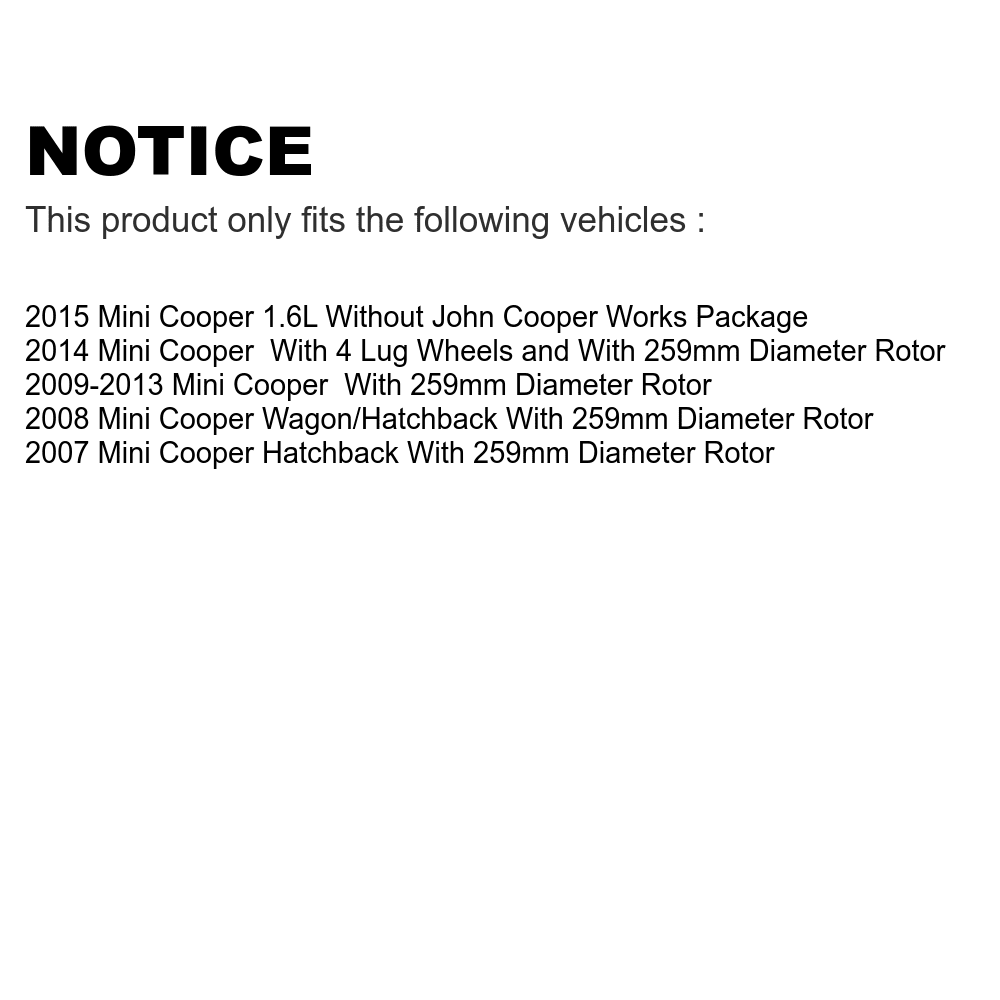 Auto - Slotted KDS-100459 Disc Drilled For Rotors Semi-Metallic Mini Coated Kit And Transit Pads Brake Rear Cooper