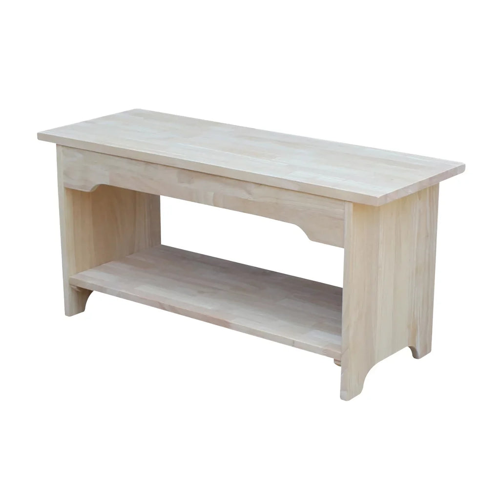 Concepts Indoor Wood International Brookstone 36" Bench Solid Long, - Unfinished