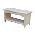 Concepts Indoor Wood International Brookstone 36" Bench Solid Long, - Unfinished