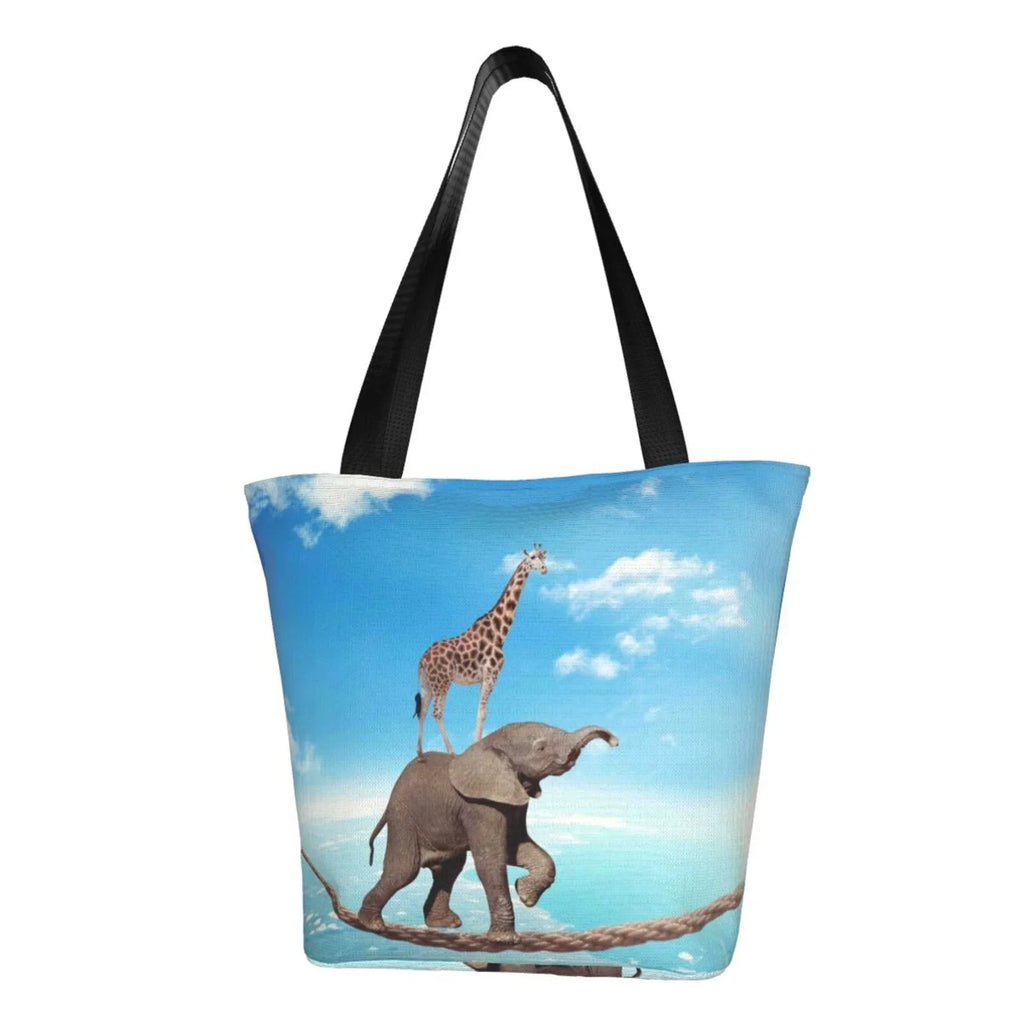 High Shopping Fear Bag,Shoulder On Lukts Tote Bag Walking Rope Elephant Women'S Overcomes Handbags By Capacity Bag Giraffe Large Hobos