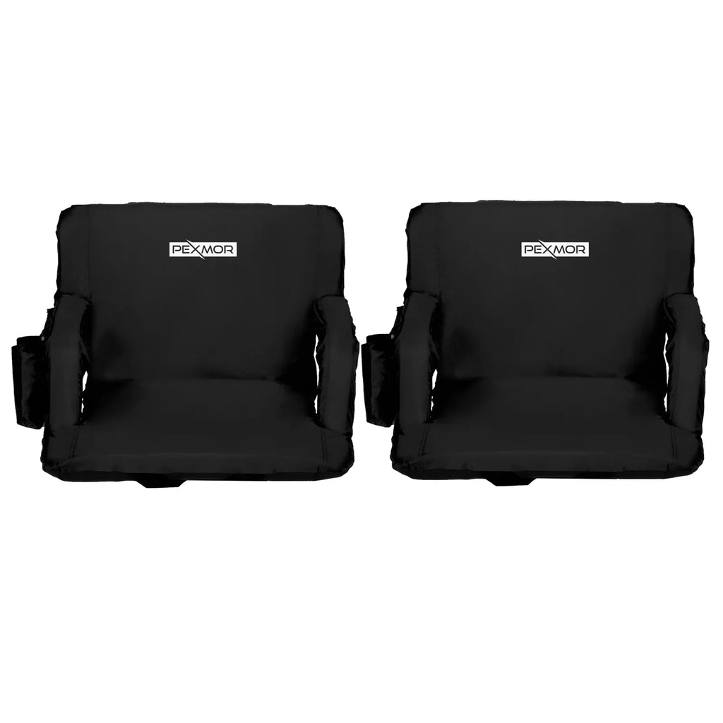21'' & Bag, Cushion, Carrying Bleachers 2-Pack PEXMOR Stadium Support Portable for Standard Seat Back Reclining with Width