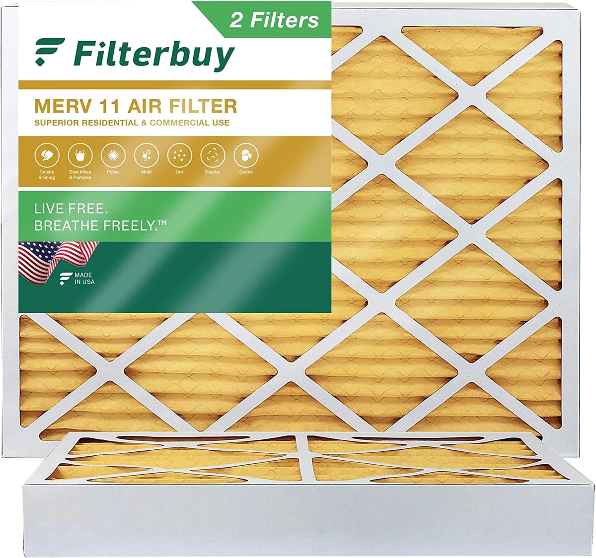 MERV AC Pleated Air Filterbuy Furnace (2-Pack) 12x18x4 Filters HVAC 11