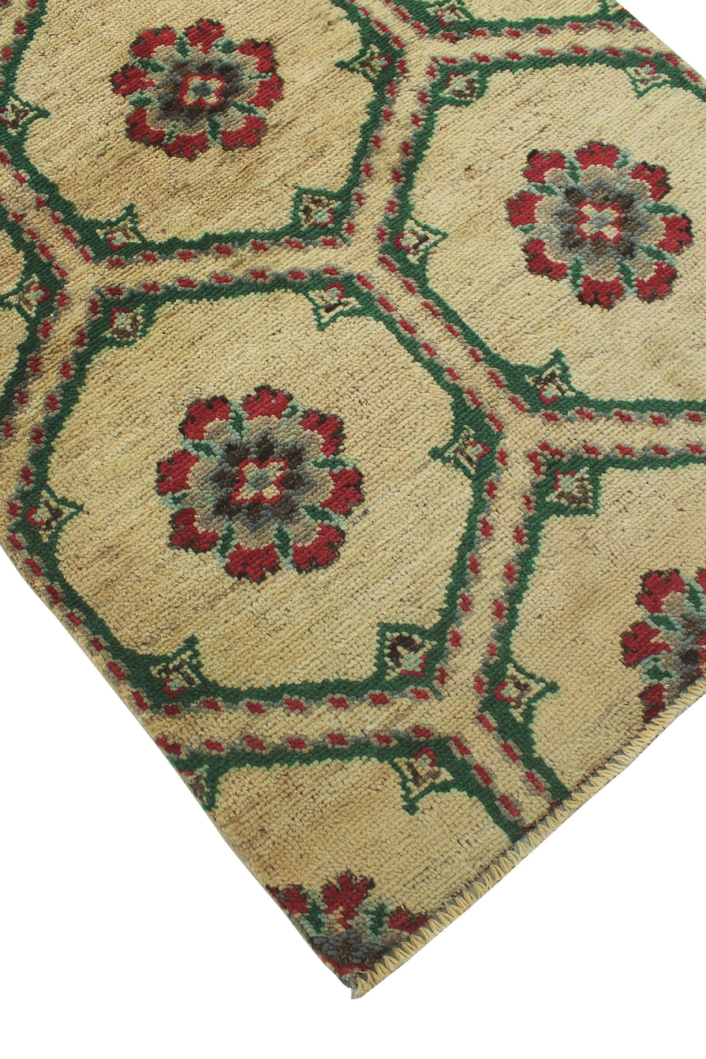Ivory/Green x 3'0" Rug, 5'1" Magdalen Aria