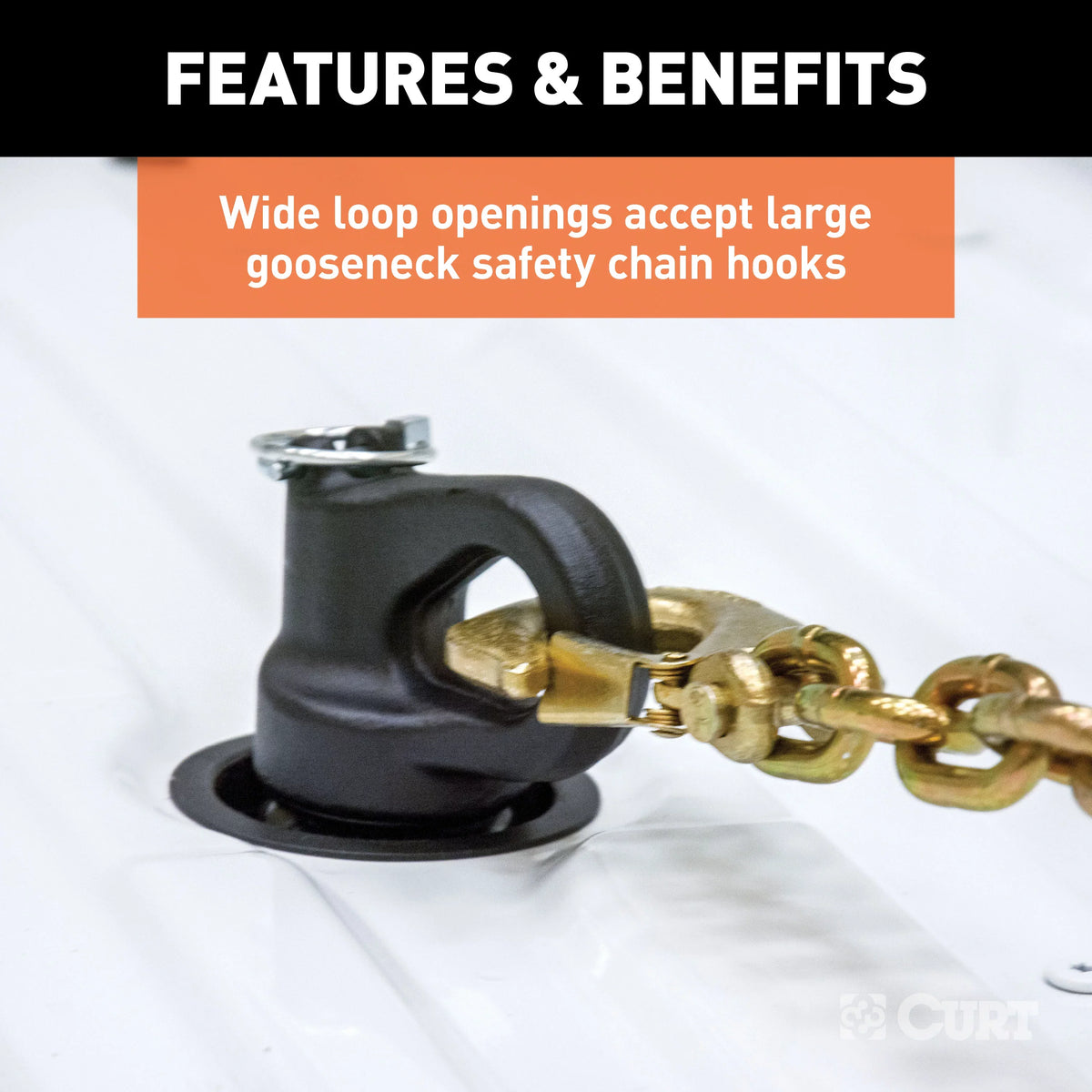 pickup Mfg Gooseneck case Ball rubber GM Anchor Fits GM Safety cover Includes Chain trucks 60692 OEM-Compatible | hole factory tow with storage - packages and & Kit for CURT