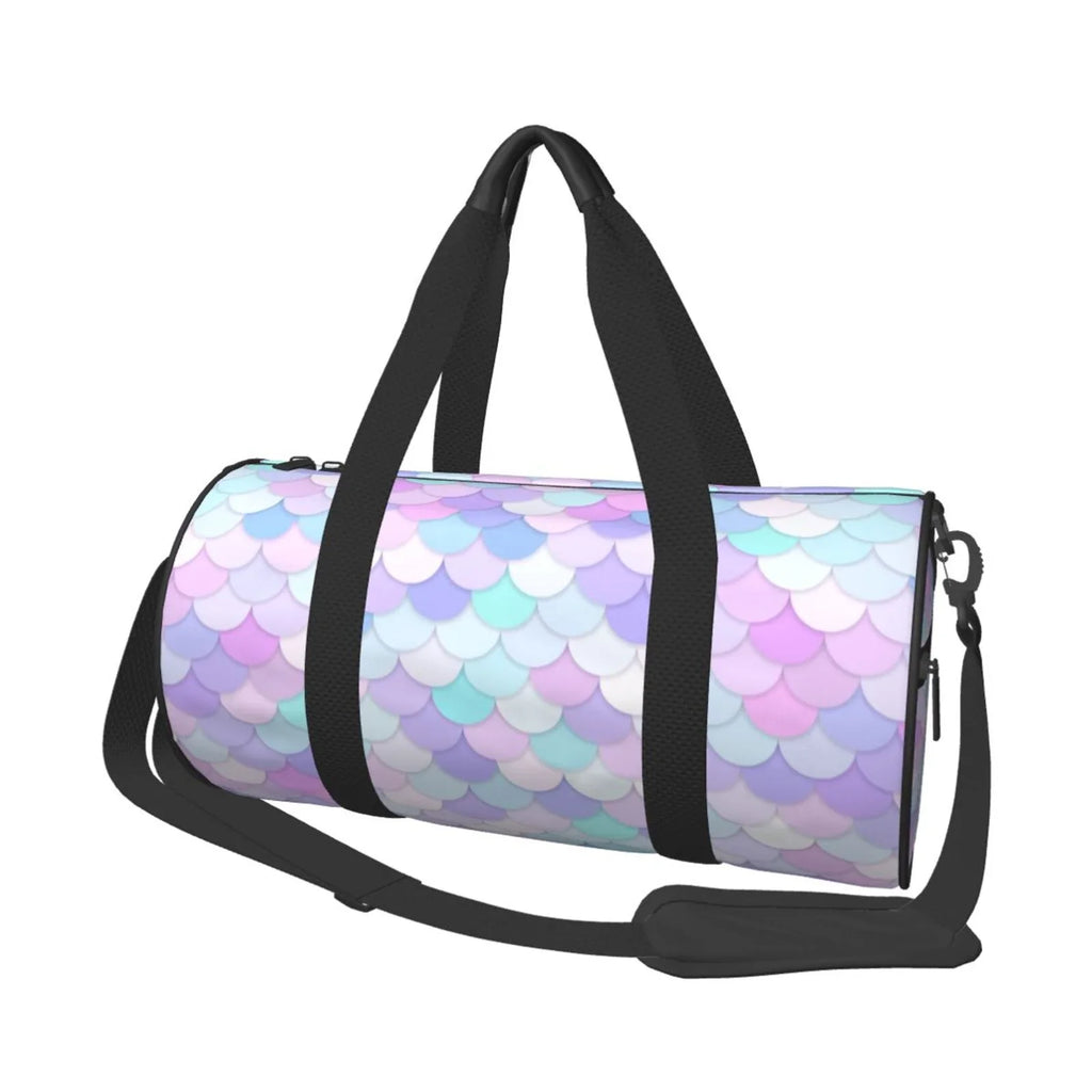 with and Bag Scales Compartment Gym Sports Luggage Waterproof Large Bag Capacity Cylinder Coaee Rainbow Pocket Bag Travel