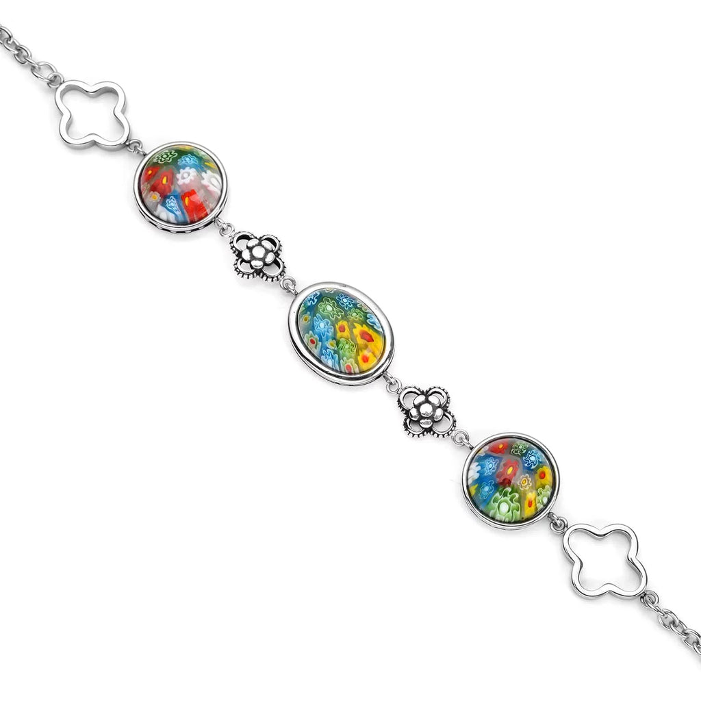 Stainless Glass Women Unique Shop for Bracelet Mom Jewelry Stylish Mothers for Costume Gifts Steel Size LC Oval Fashion Birthday Day 6.75"