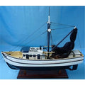Boat Boat Model x Shrimp Wood Handicrafts - 25in. x Old Modern 5in. Natural 19in.