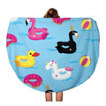 in Round KDAGR Travel Beach Floats Blanket Colorful inch Circular Throw Mat Inflatable Beach Circle Pattern Water 60 Towels Towel Duck The Tapestry Blue