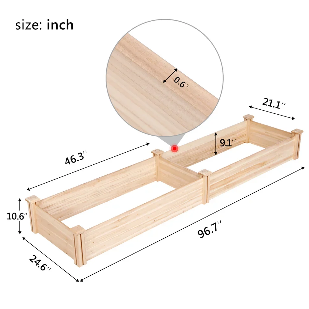 Garden Patio Greenhouse Bed Wooden Raised Design for Planter Yard Alden Box