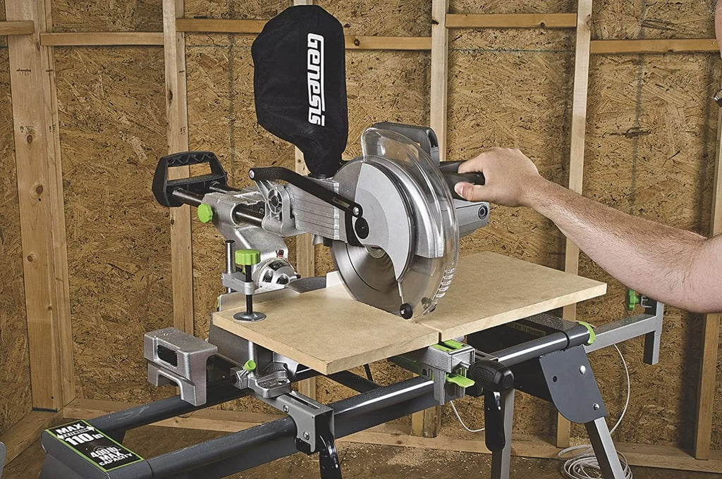 Lock, Bag, Wings, Carbide-Tipped Amp 15 60T Brake, Extension and Electric Blade 10" Dust with Laser Light, Saw Genesis Compound Miter Spindle Sliding GMSDR1015LC