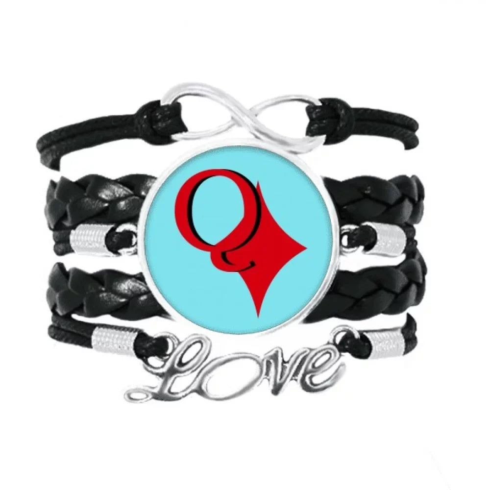 twisted accessory wealth poker wristband q love knitting rope bracelet queen leather