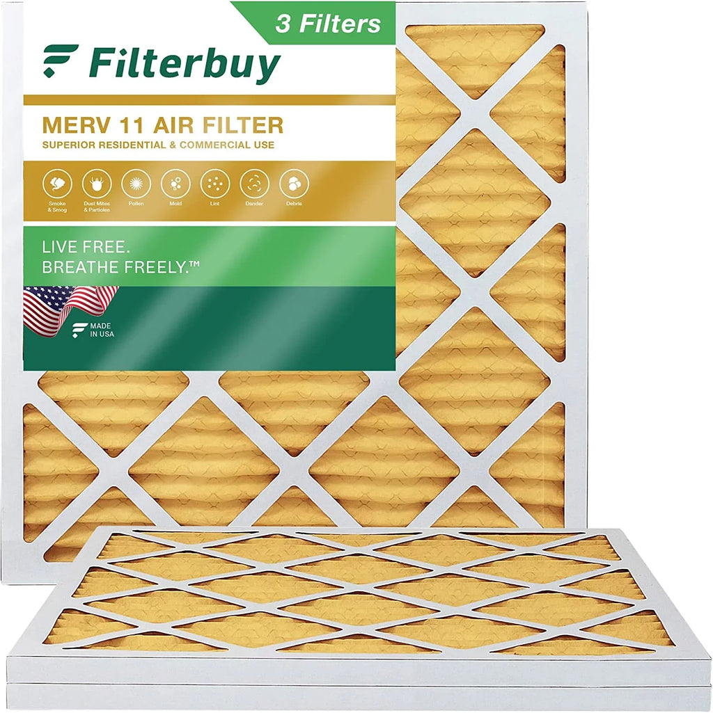 Filterbuy 18x18x1 (3-Pack) HVAC AC MERV Air Furnace Pleated 11 Filters