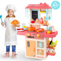 42-Pack Lights, Set Girls Play Educational Food, Real Toys Kitchen Set Toy and for Pretend Accessories Toys Toddler Preschool Pink Kitchen Kids Toddlers, with for Boys, for Sounds