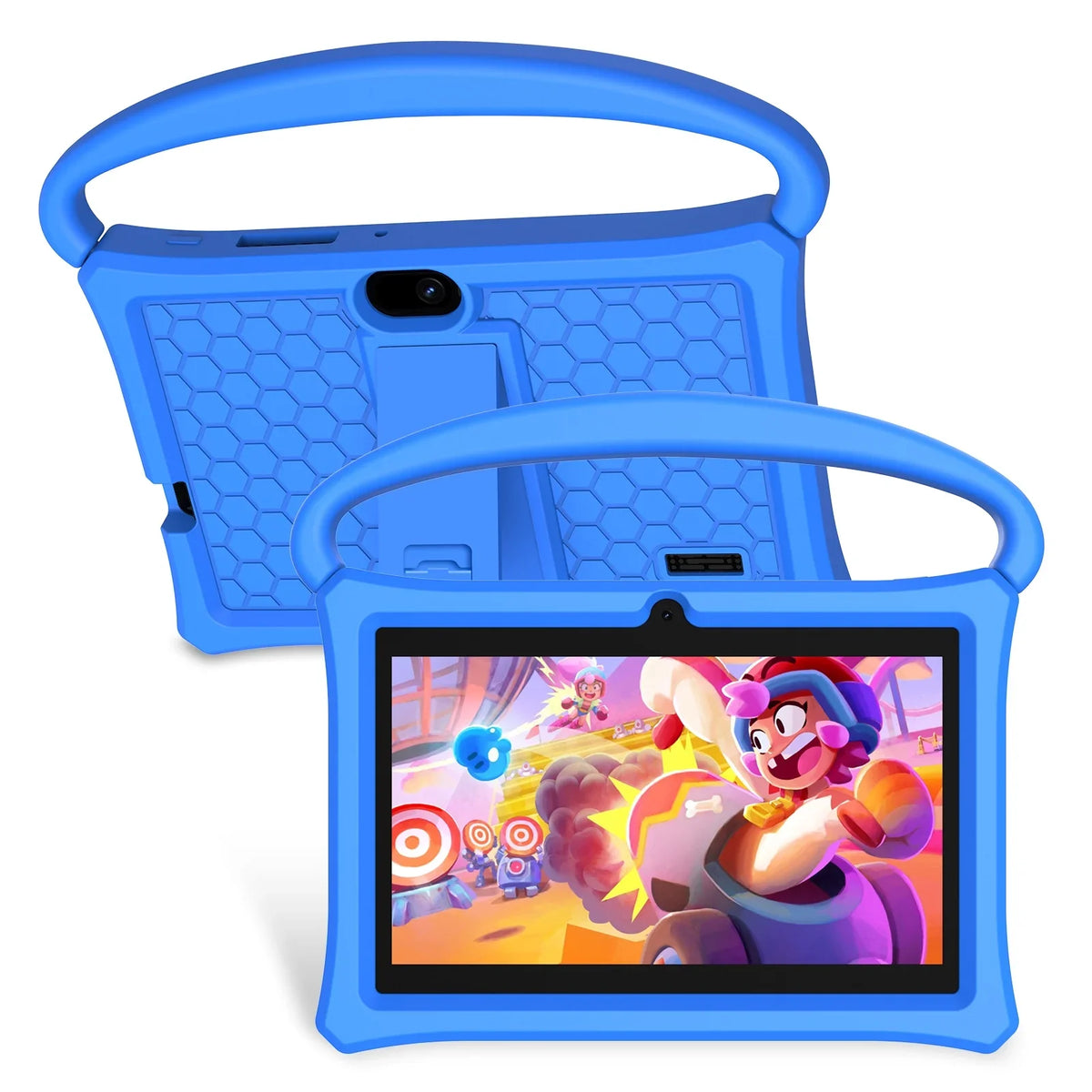 7 11 Play(Blue) Tablet, Kids Android Learning Apps Case, Parental Protective Bluetooth, Control for RAM ROM, Pre-Installed Tablet 32GB BAKEN 2GB inch Google WiFi6, Toddlers Kid-Proof Children Tablet,