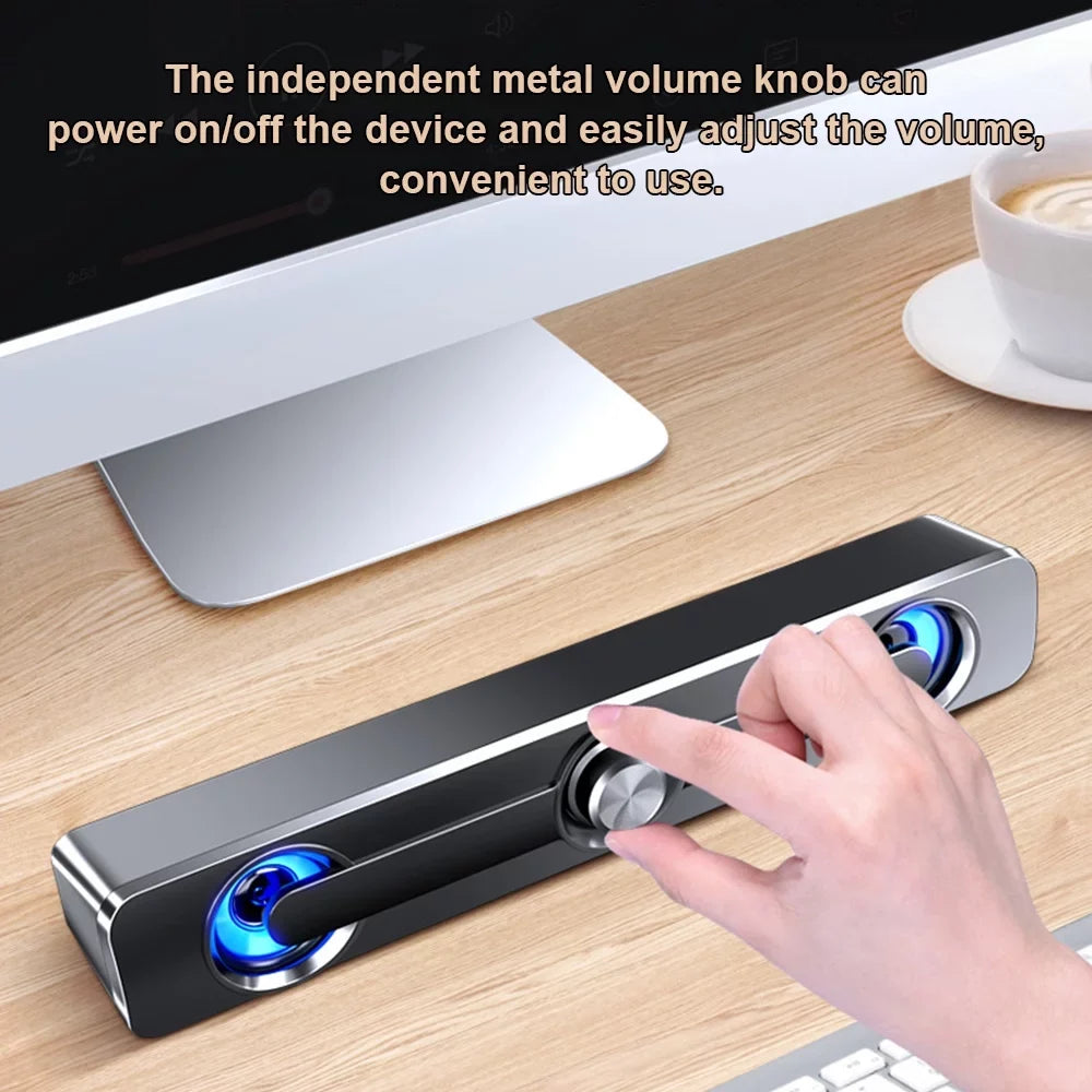Speaker PC MP4 Bass V-111 Sound Laptop Wired for Box Speaker, Powerful MP3 Tablet Bar Wired Phone Computer Subwoofer Surround USB Stereo Speaker