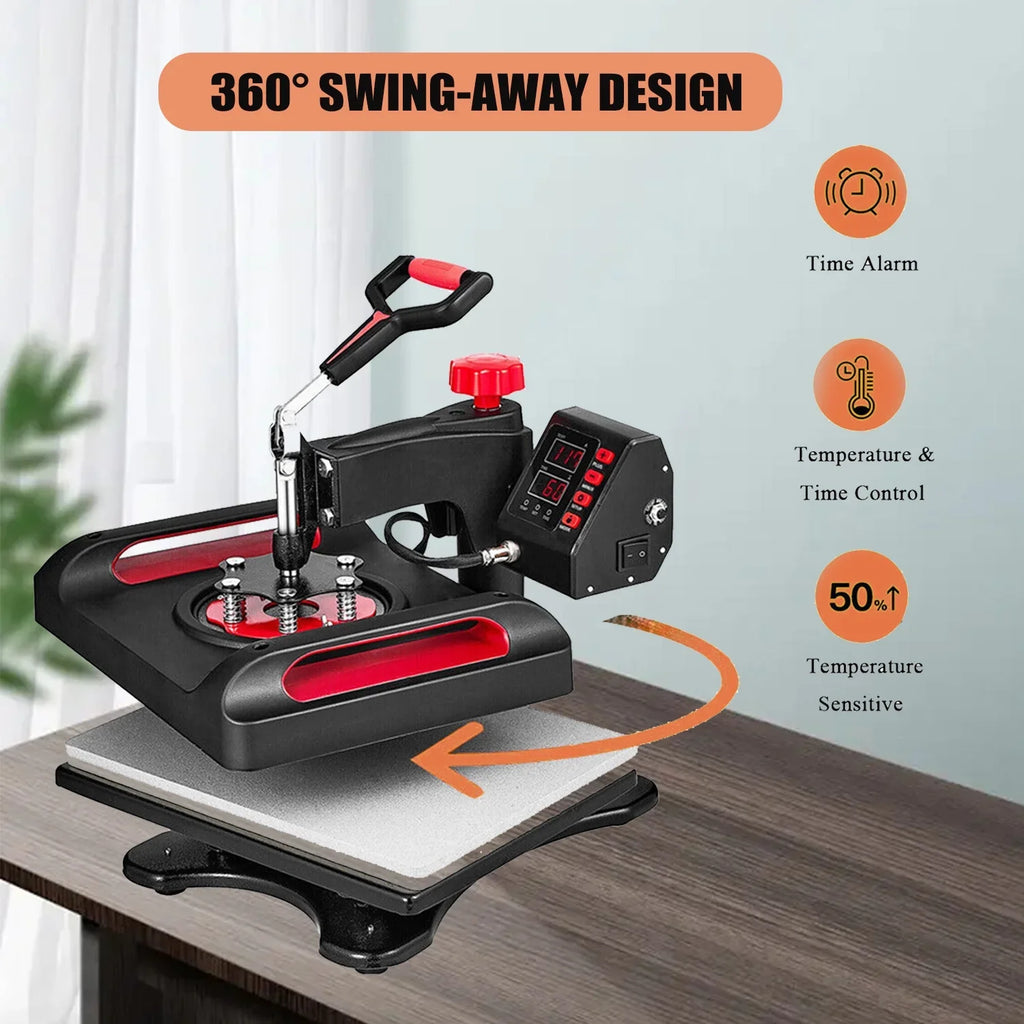 Precise Transfer Printing, Digital Banner Heat Printer, 1, T-Shirts, Canvas LCD Transfer Control in Press Red Vinyl Pillow, 360 Inches 12 8 Printer Sublimation Machine x Bag, Away Swing for 15