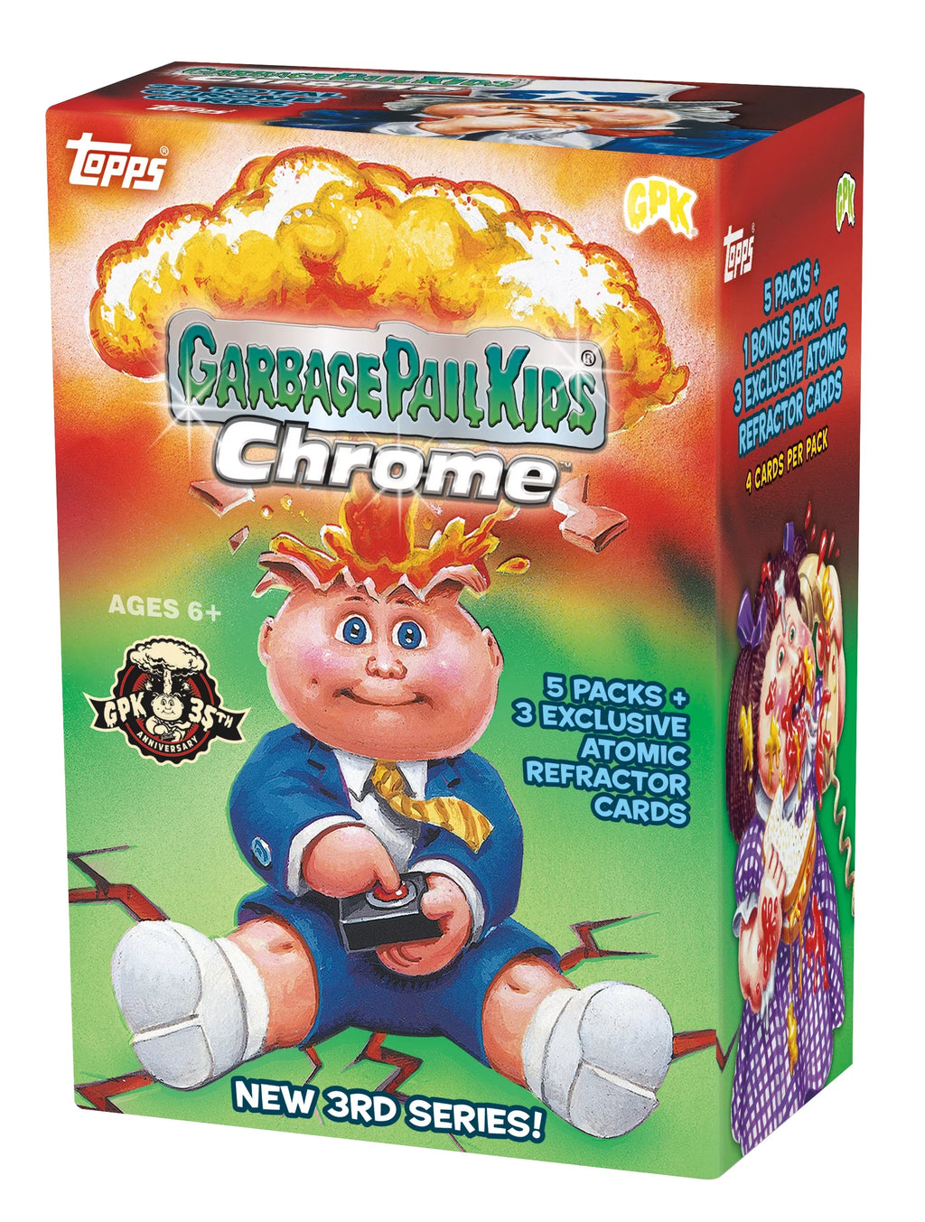 Chrome + Kids 2020 Pack Pail 5 Topps Garbage Box- 1 Bonus Blaster Packs