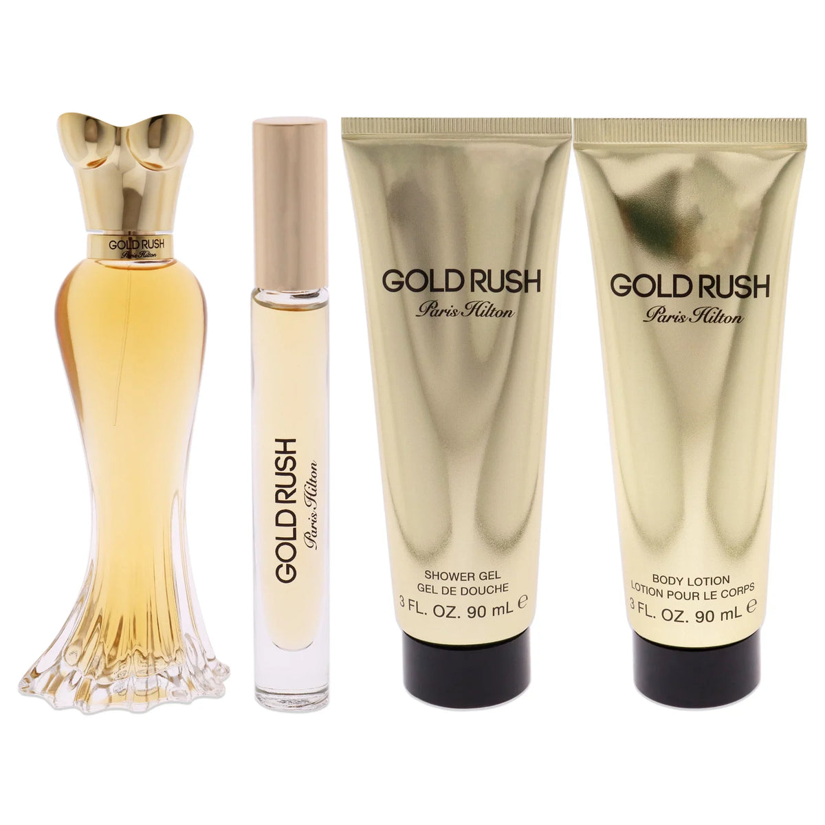 Pieces Set for Gold Hilton Rush Paris Perfume Women, 4 Gift
