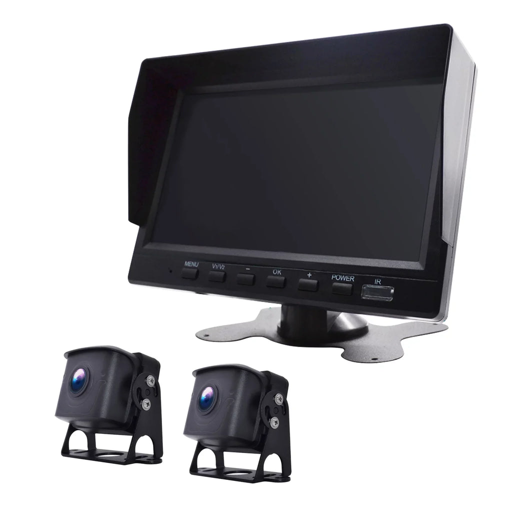 with Bus+2 RV Backup BSD Driving Video DVR 7" Monitor Recorder Camera Truck for