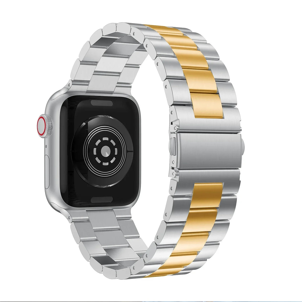 Apple Band 42-44-45-49 for Tone Gold Watch, Odash VL-SS002GLD-45 Stainless Steel Two Silver mm &