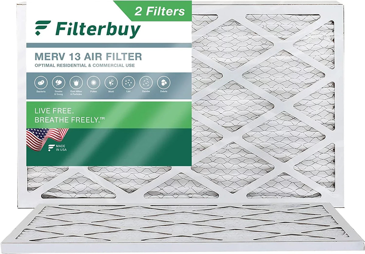 MERV AC Furnace (2-Pack) Filters Air Pleated 13 HVAC 10x20x1 Filterbuy