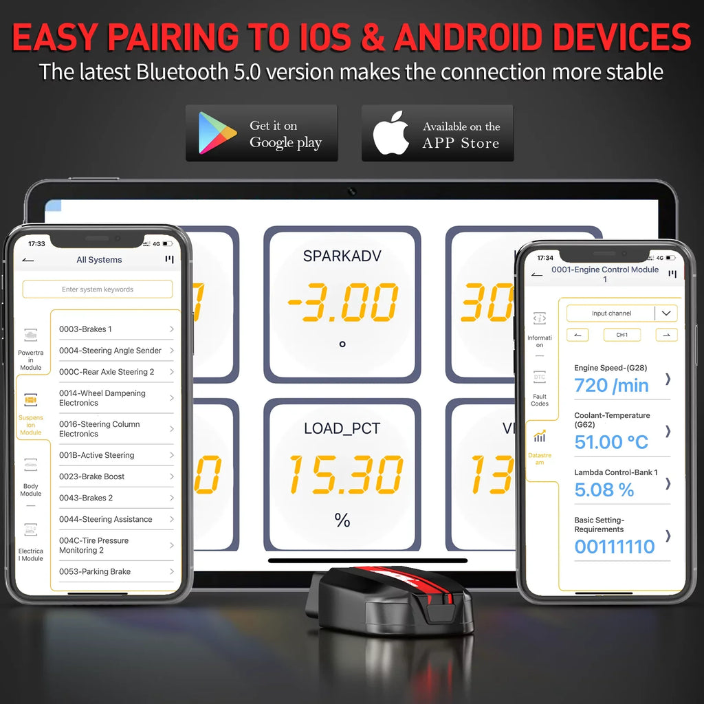 Automotive Systems Scanner Ancel EPB Oil Bluetooth Check Reader Reset Car BD500 Fits Throttle Wireless Tool OBD2 Seat VAG Audi Diagnostic Reset Scanner Code Skoda for Scan VW Learning Vehicles All
