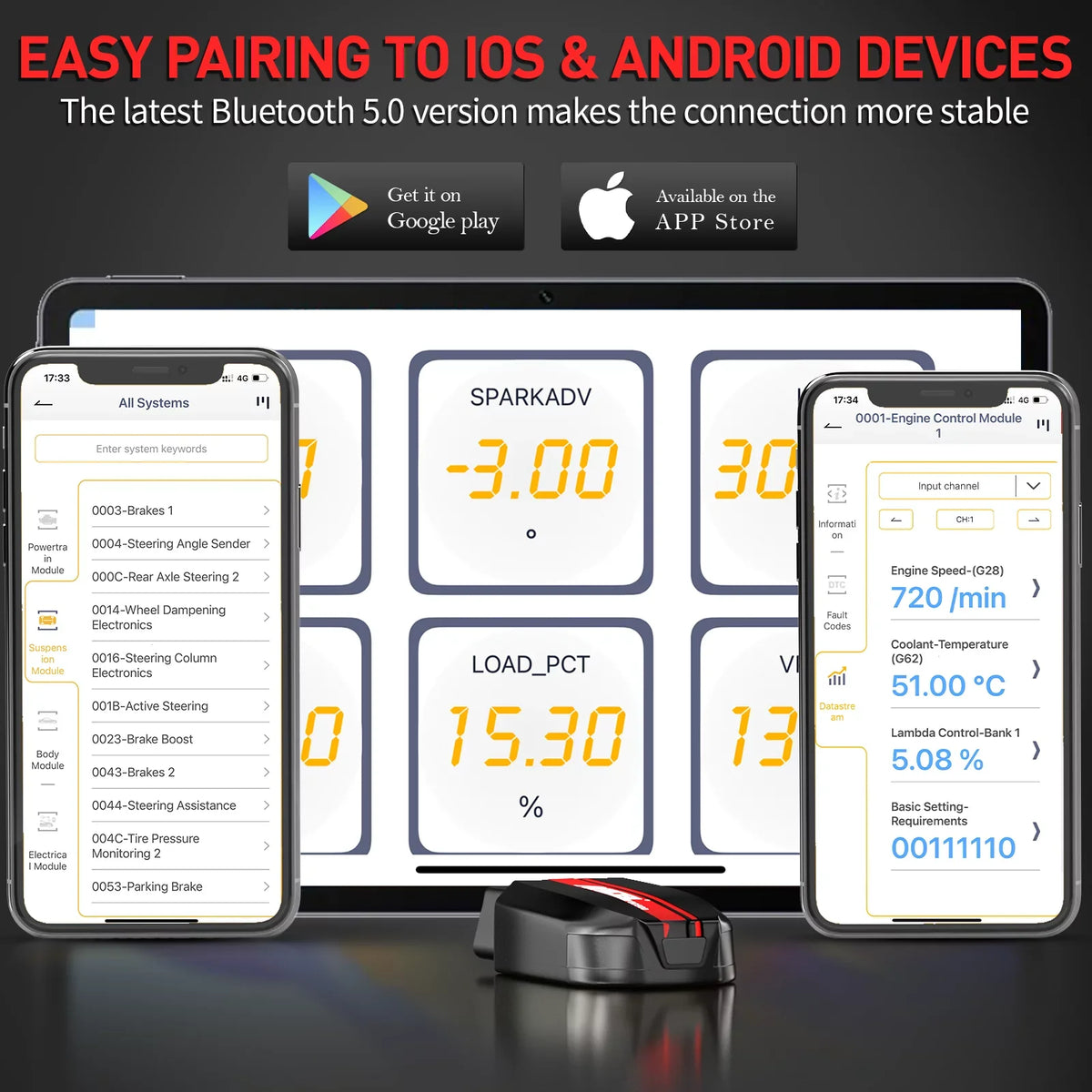 Automotive Systems Scanner Ancel EPB Oil Bluetooth Check Reader Reset Car BD500 Fits Throttle Wireless Tool OBD2 Seat VAG Audi Diagnostic Reset Scanner Code Skoda for Scan VW Learning Vehicles All