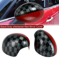 checkered F55 Red Hardtop Mirror F56 for Cover Black/Grey Cooper MINI