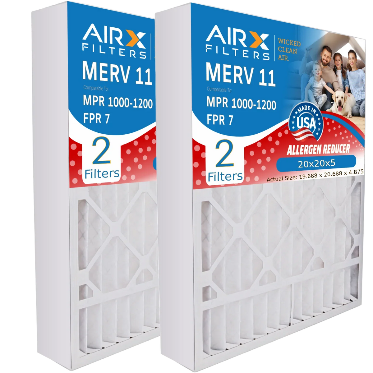11 1000, by Premium MERV 1200 Air Filter 000-0448-003 2 FILTERS Comparable WICKED AIRX 20x20x5 Furnace Compatible USA Pack 7 MPR FPR Filter AIR. Made Skuttle with 20x20x5 MPR CLEAN to &