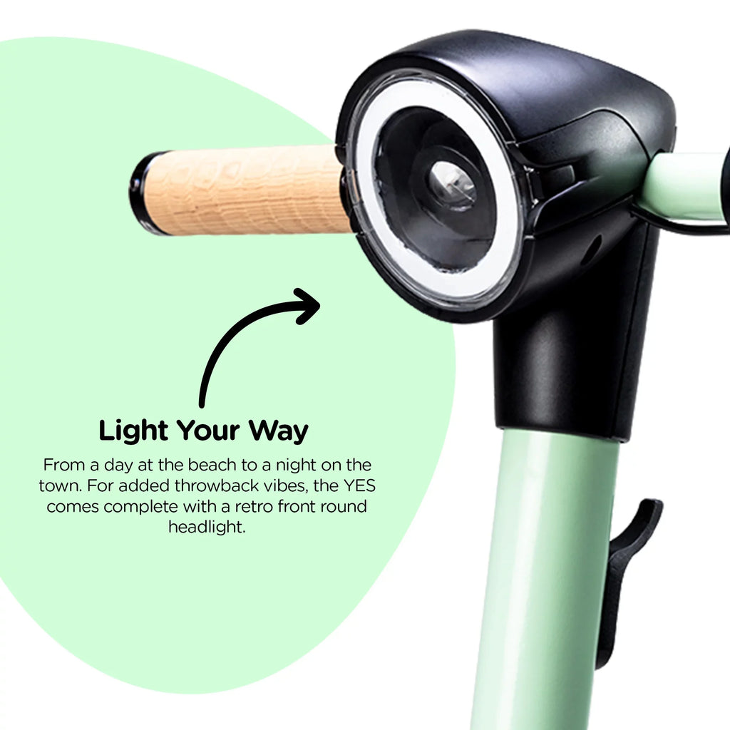 Yvolution (Green) LED Scooter Electric Adults for Display, YES Foldable Design