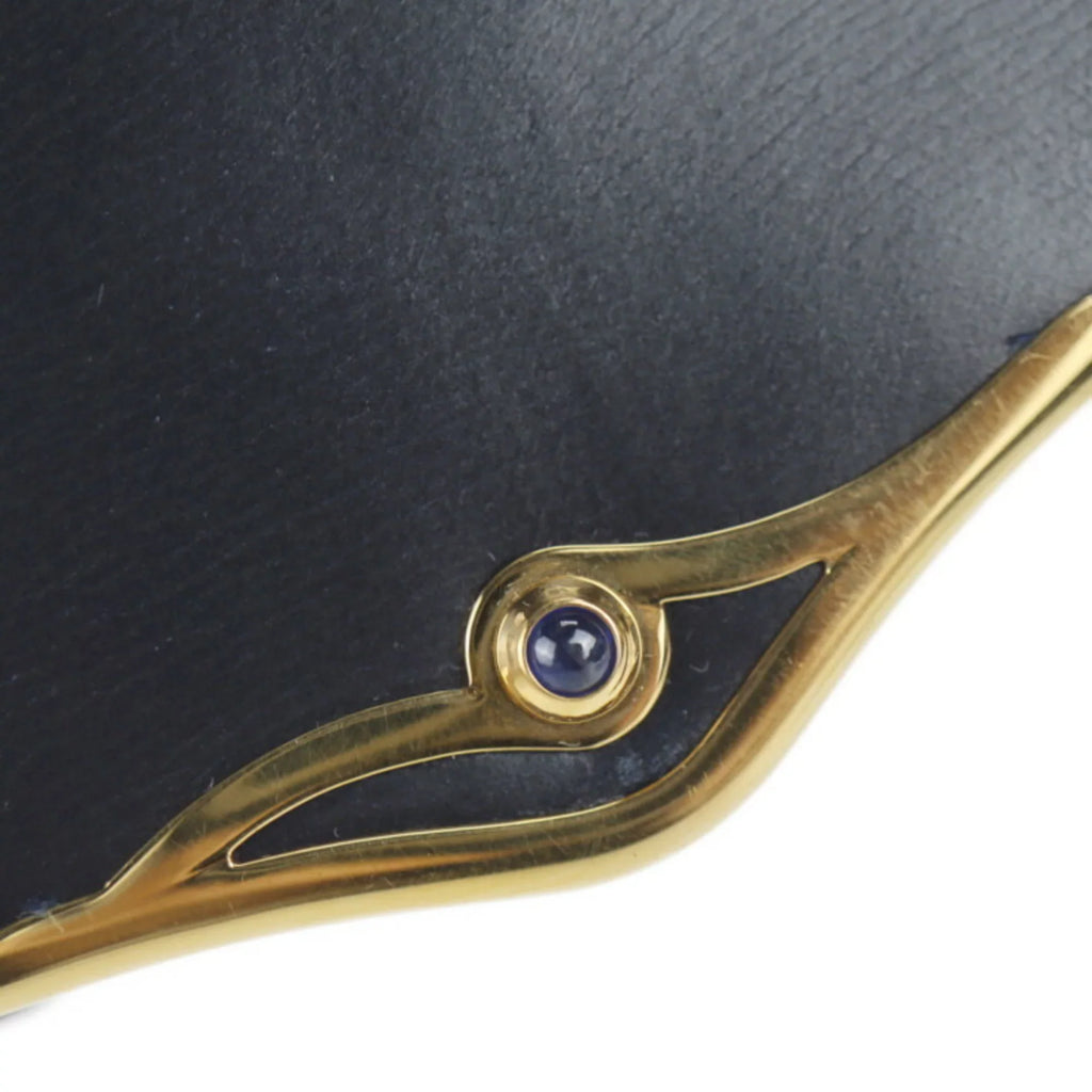 line dark sapphire bag Pre-Owned leather calf (Good) Cartier 2WAY navy clutch CARTIER shoulder