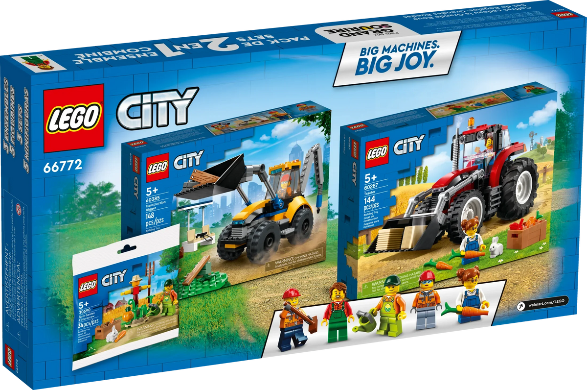 Bonus for Construction LEGO Building and Ages Plus Boys and Tractor Pack, City and 66772 Girls Great Set, Sets Gift Digger Scarecrow Garden Toy up, Gift Big Farm 5 & 2in1 Wheel