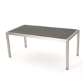 Aluminum Coral Top, Grey Outdoor Table with Dining Bay Wicker