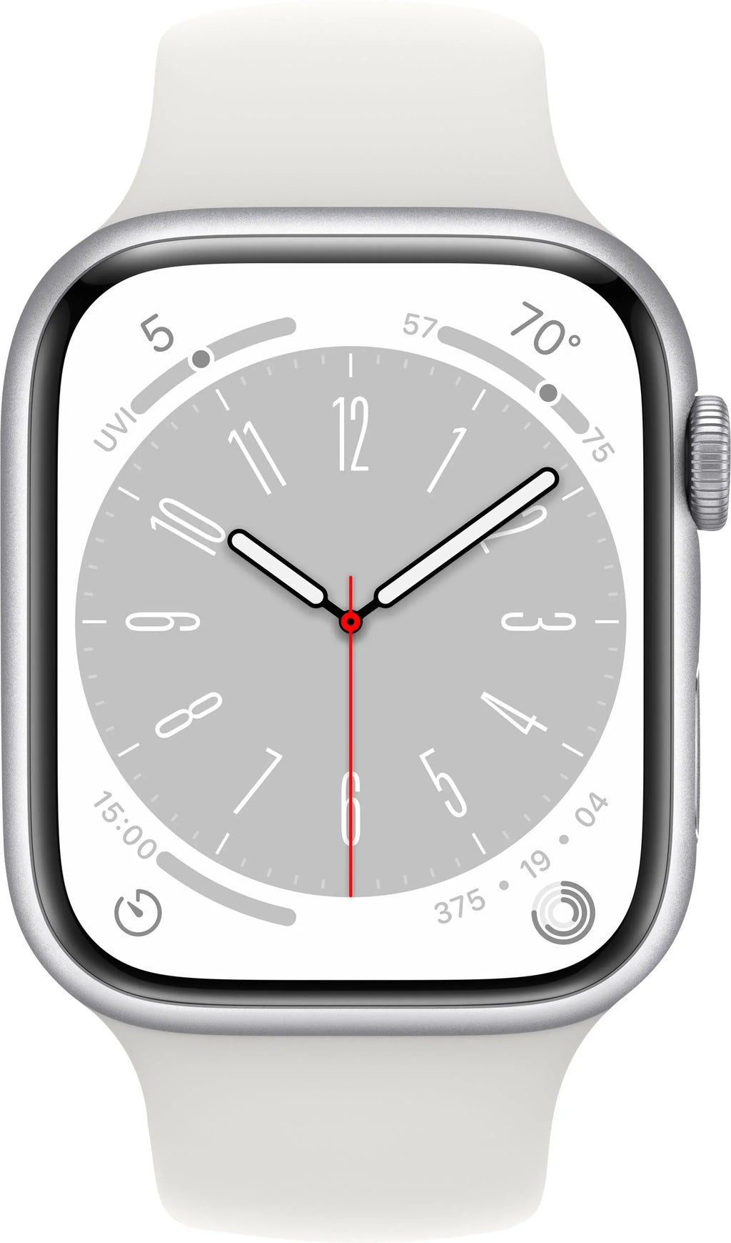 MP6Q3LL/A 8 Watch Apple (Refurbished) Gen 8 45mm - Aluminum Restored Series White Band Sport Silver