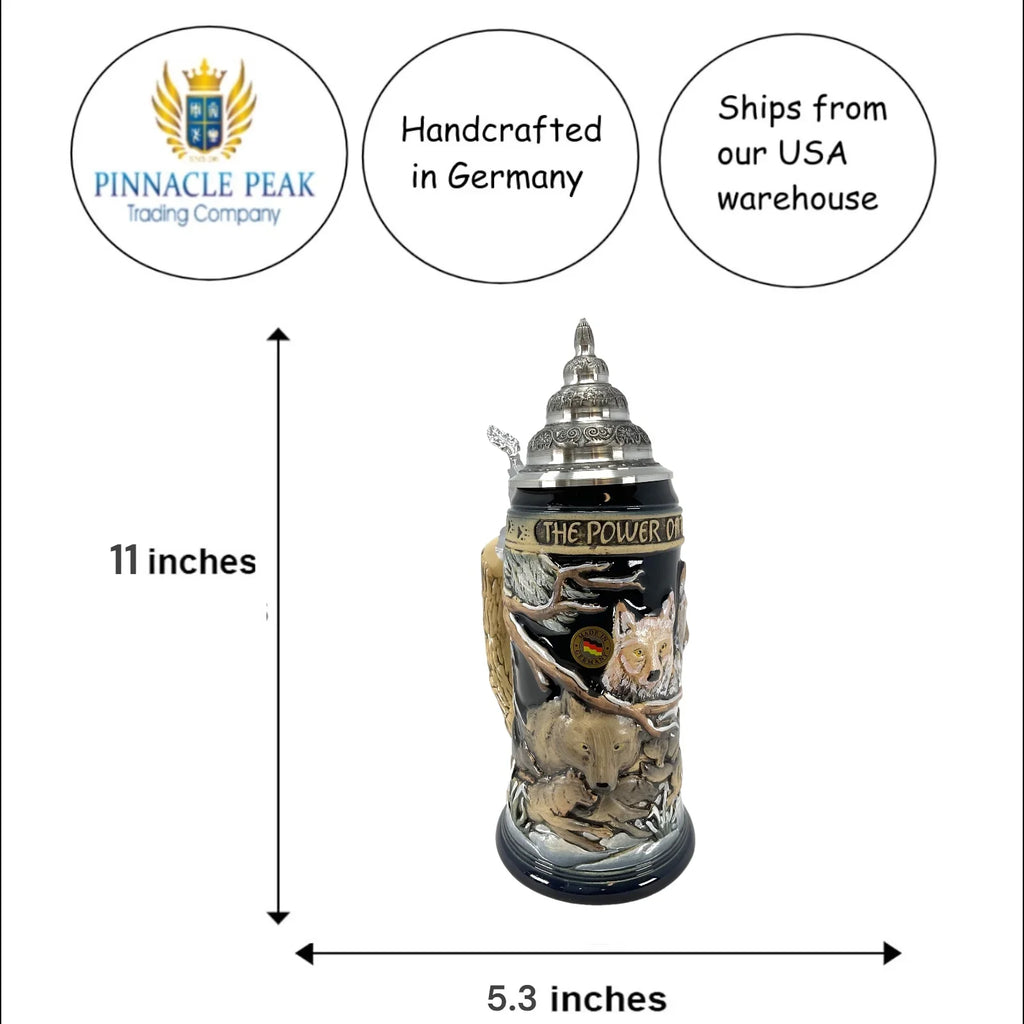 of Stein Power Peak in .75 Snow Beer Wolves the the Pinnacle Pack Liter German Trading Wolf