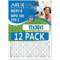 Pack Filters by USA FILTERS MPR Furnace & Air 12 WICKED 12x30x1 700 MERV AIRX Rating, Comparable to CLEAN in 5 Filter of FPR Made AIR. 8 -