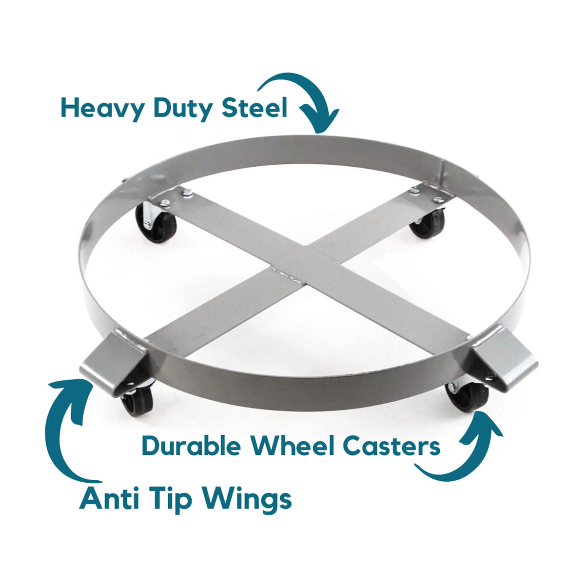 55 Dollies Pound Steel 1000 Truck Gallon Capacity - Hound Non Casters Hand Tipping Drum Swivel Auto Wheel Dolly Frame Heavy Duty Red