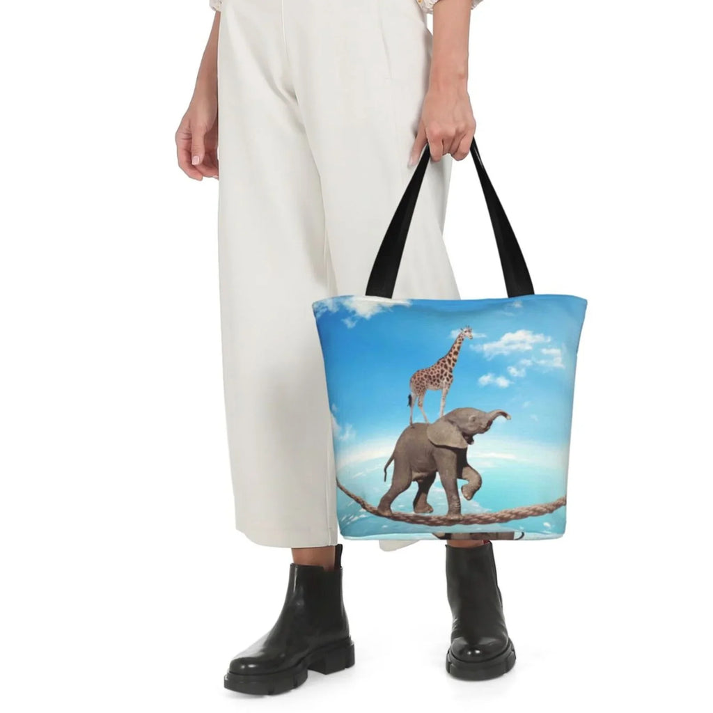 High Shopping Fear Bag,Shoulder On Lukts Tote Bag Walking Rope Elephant Women'S Overcomes Handbags By Capacity Bag Giraffe Large Hobos