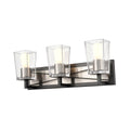 Light 3 Clear and Riverdale Satin Graphite Vanity Glass with Nickel