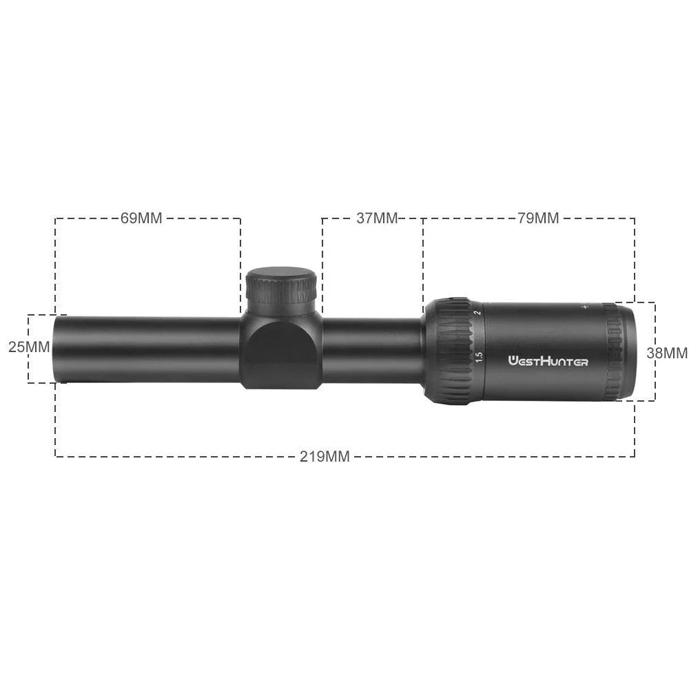 Scope 1.5-5X20 Sights,11mm Dovetail Clear Hunting Rings WestHunter View Compact SFP HD-C