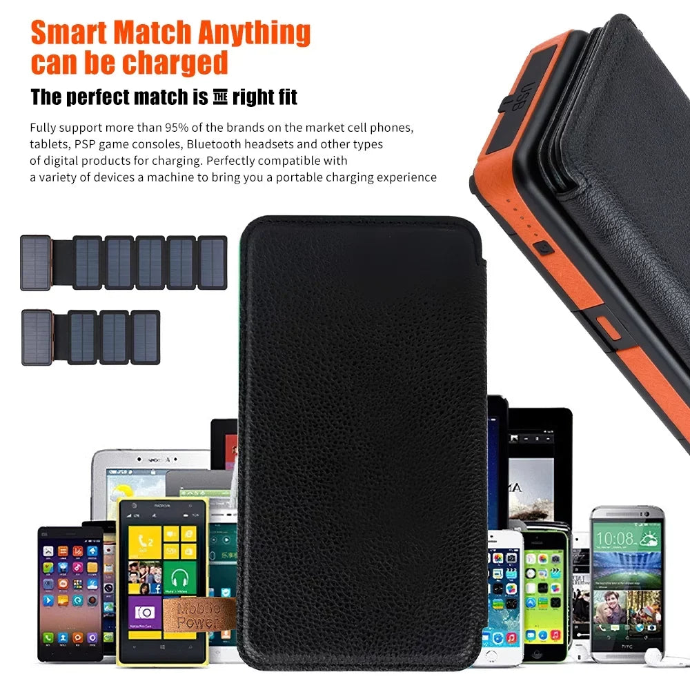Outdoor Power USB Pack Tablets Bank, Battery for Phones, Portable Charge Charger 26000mAh, Fast Solar