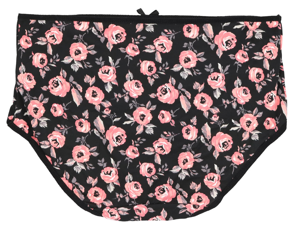 High Delta Florals) Sexy Women's Intimates Plus Rise Brief Pink Black Size Panties Classic Burke (5Pr) Hot (X-Large,