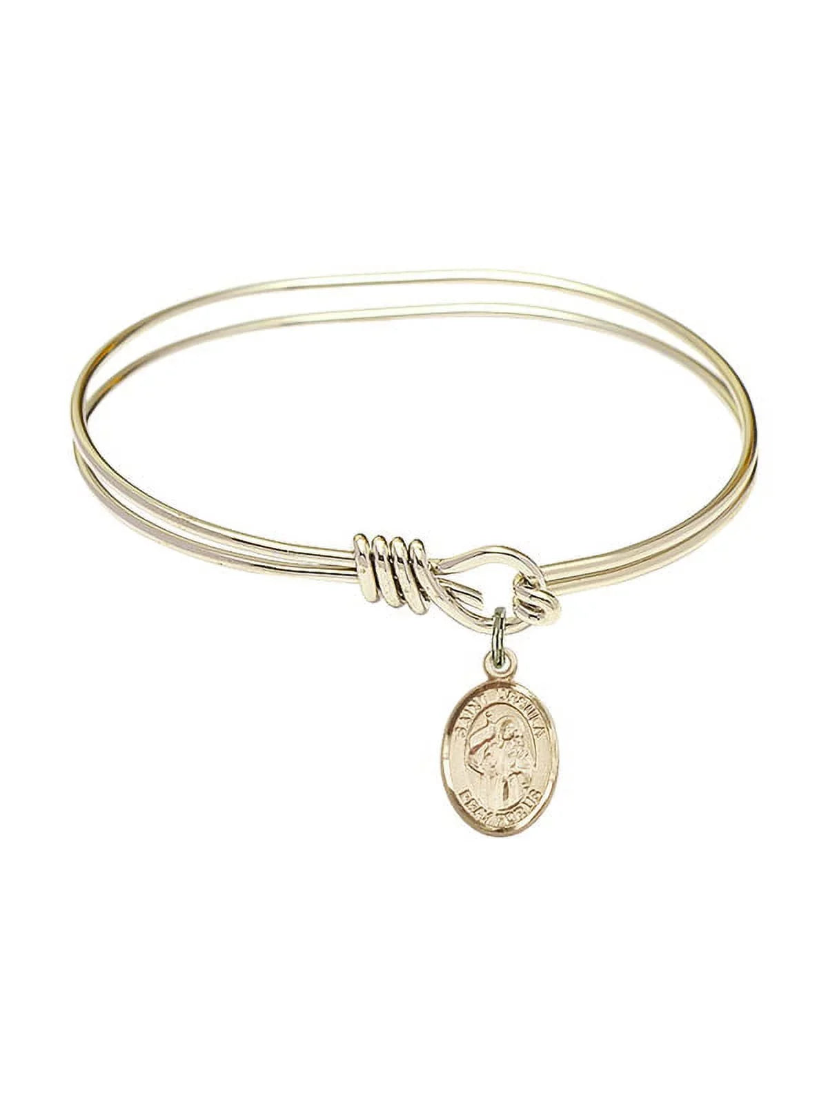 Ursula 3/4 St. in Bracelet inch Gold-Filled Bangle 5 w/ Eye Hook Oval