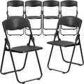Folding Capacity With Black 6 Plastic Heavy 500 HERCULES Ganging Series Chair Built-In Duty Lb. Pack Brackets