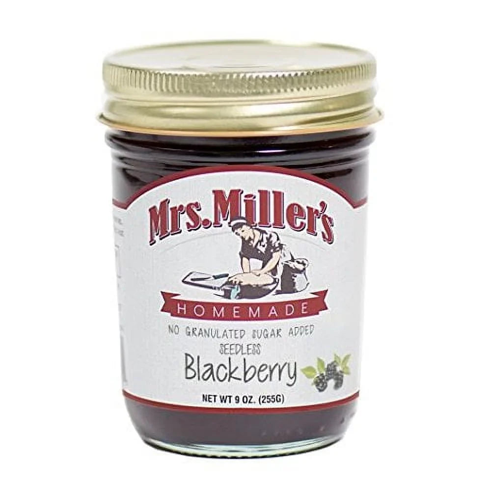 2-Pack 8 No Jam, Jars Seedless Homemade Sugar oz. Blackberry Mrs. Miller's