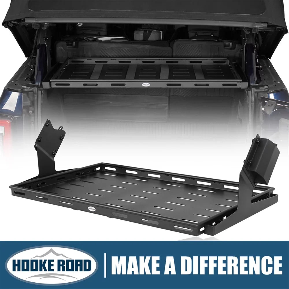 Rack 2021-2023 Cargo Road Rear Basket Black Box Luggage 4-Door Ford Bronco Hooke Fit