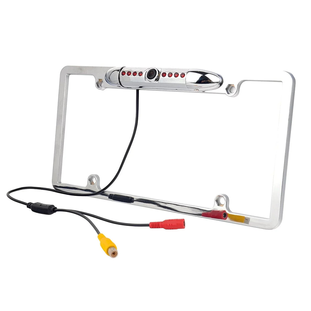 Slim Chrome with Camera Wide Angle HD Plate Viewing Universal License