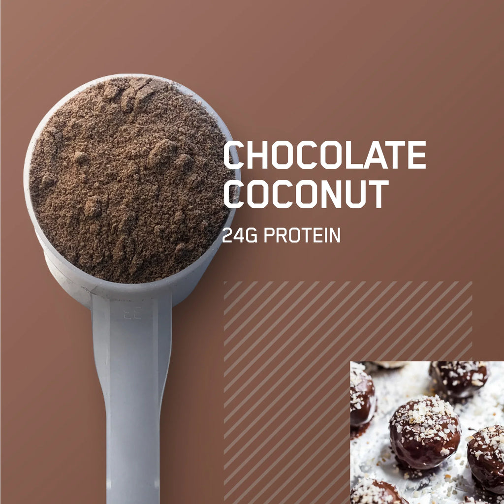 Nutrition, Protein Chocolate lb, 100% 5 Whey Standard Optimum 71 Coconut, Gold Servings Powder,