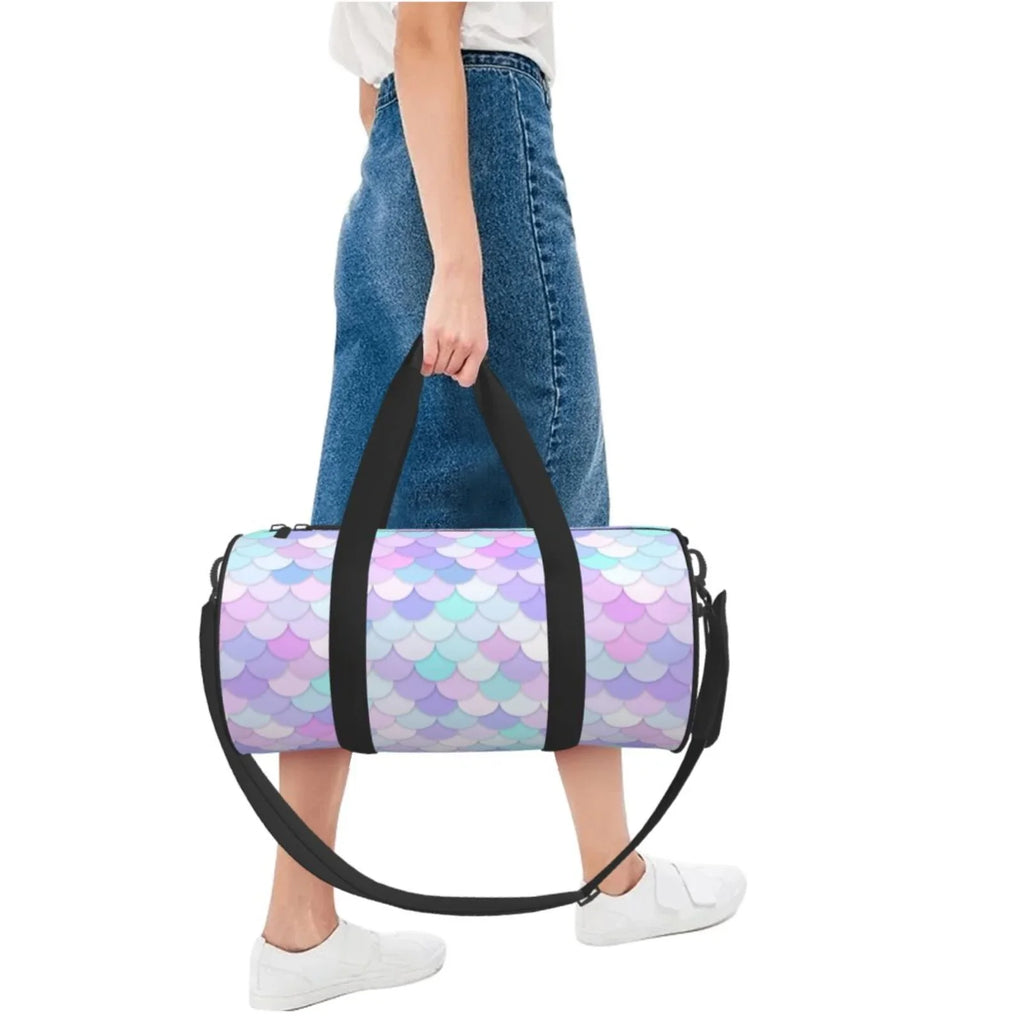 with and Bag Scales Compartment Gym Sports Luggage Waterproof Large Bag Capacity Cylinder Coaee Rainbow Pocket Bag Travel